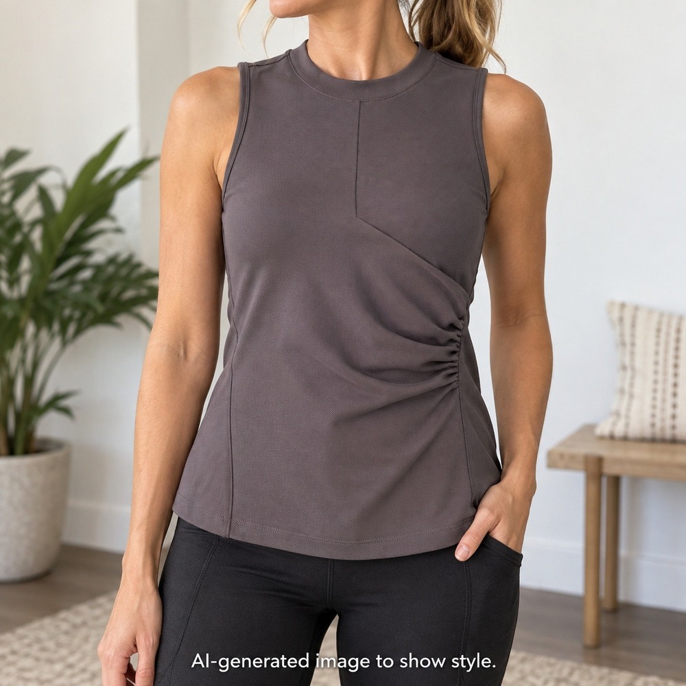 Athleta Bayview Tank Womens Small Ribbed Wrap Yoga Fitness Tank Top
